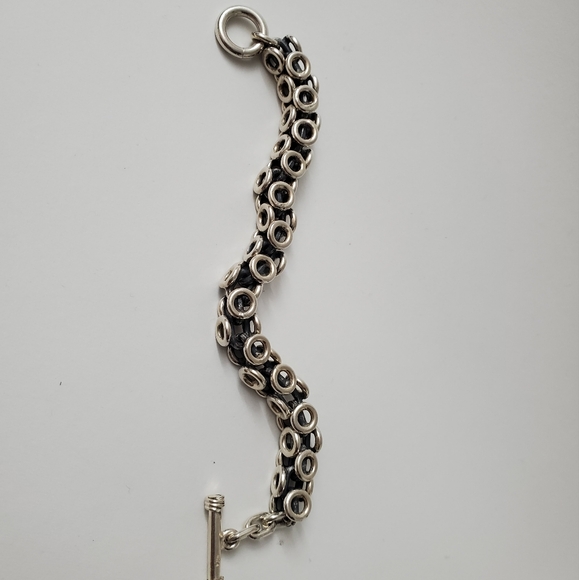 Sterling Silver 925 Circles and Linked Bracelet